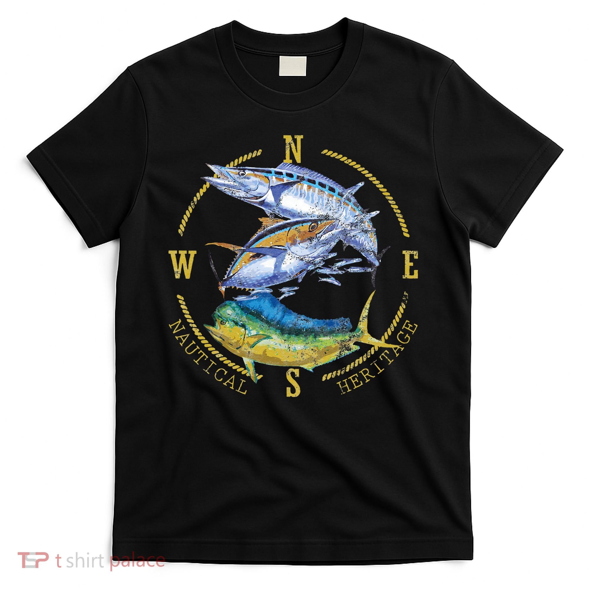 Fish Mahi Mahi Tuna Kingfish Nautical Heritage Fishing Gift T-Shirt