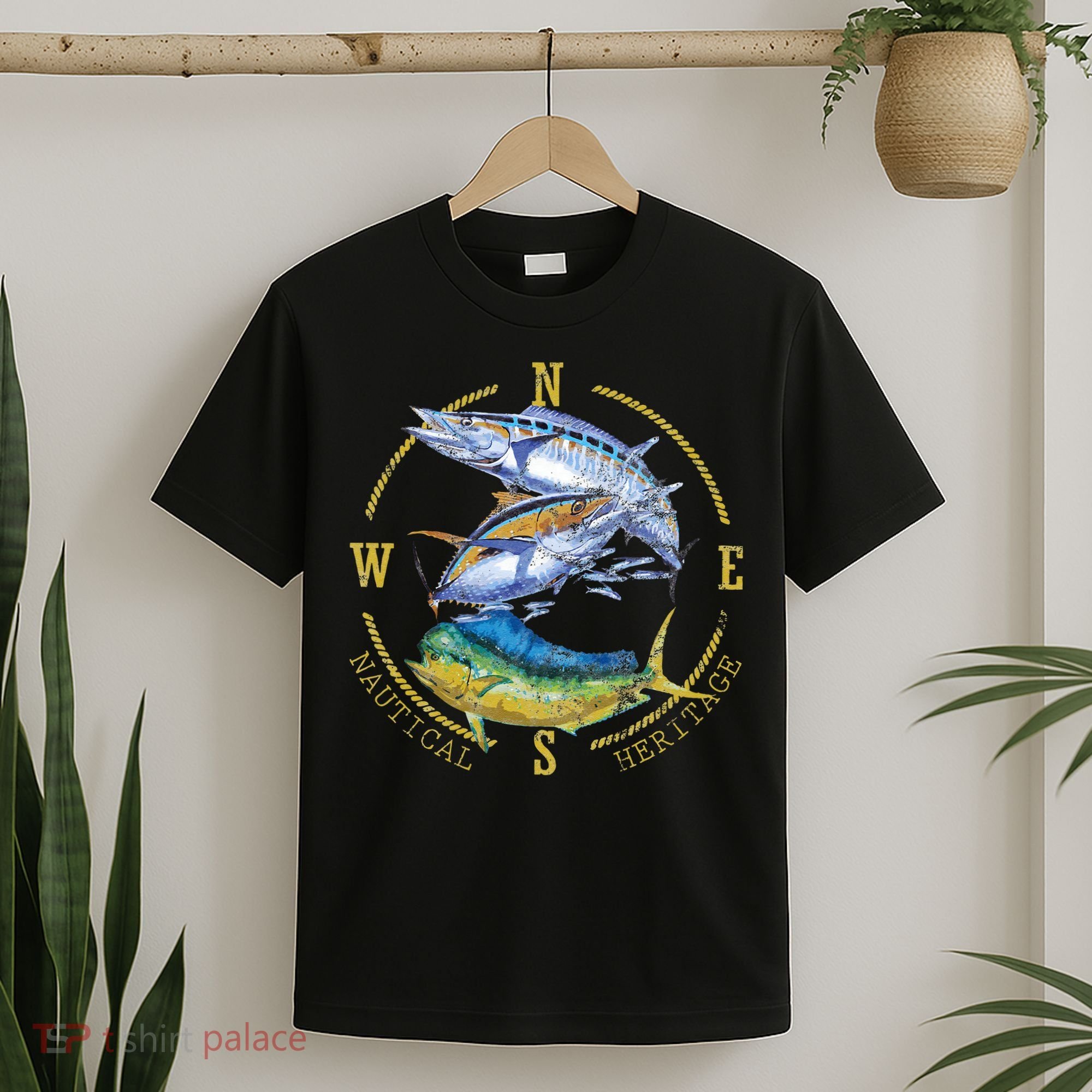 Fish Mahi Mahi Tuna Kingfish Nautical Heritage Fishing Gift T-Shirt