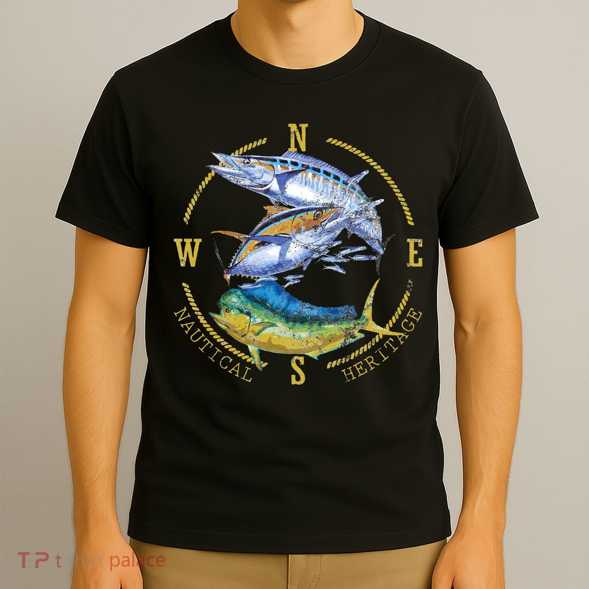 Fish Mahi Mahi Tuna Kingfish Nautical Heritage Fishing Gift T-Shirt