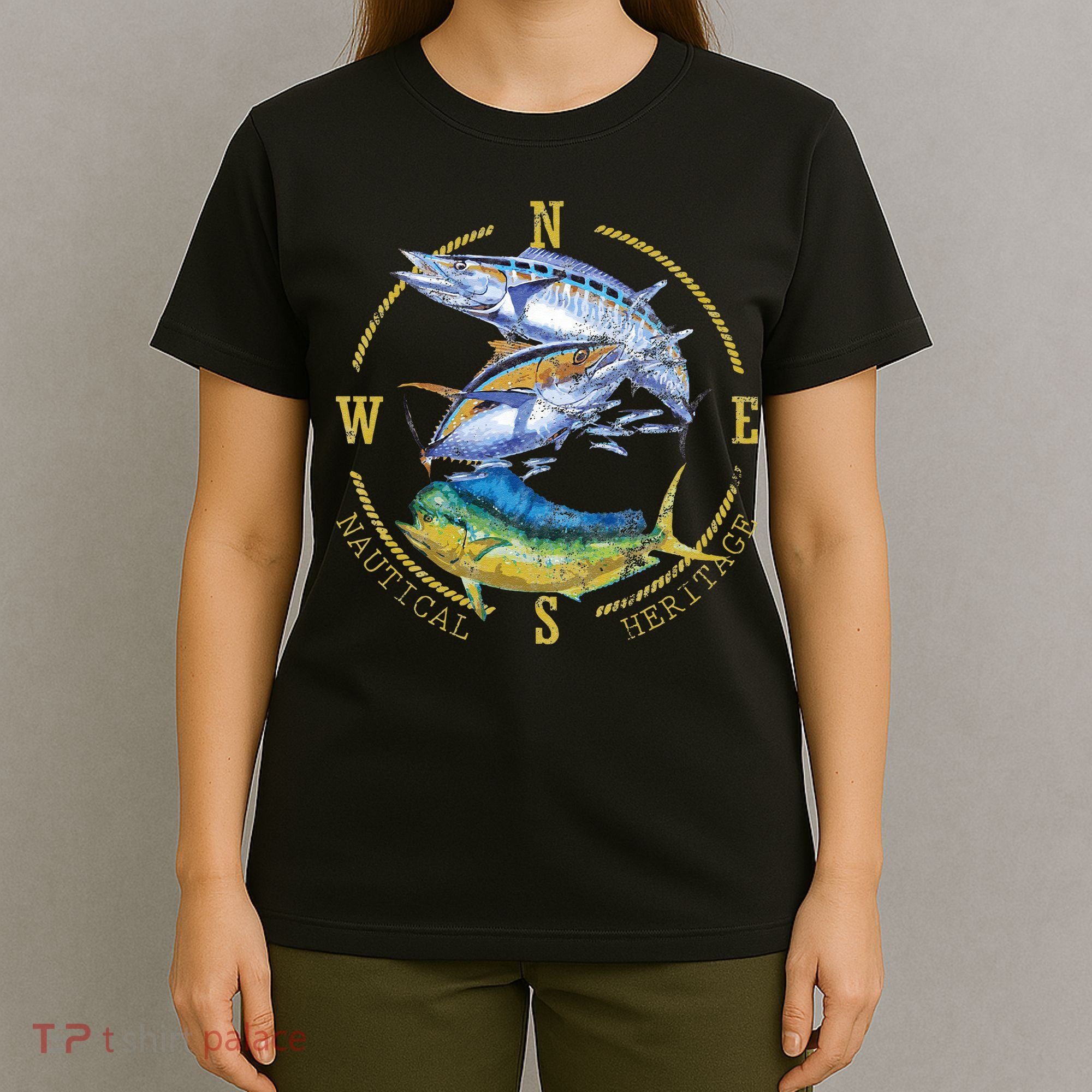 Fish Mahi Mahi Tuna Kingfish Nautical Heritage Fishing Gift T-Shirt