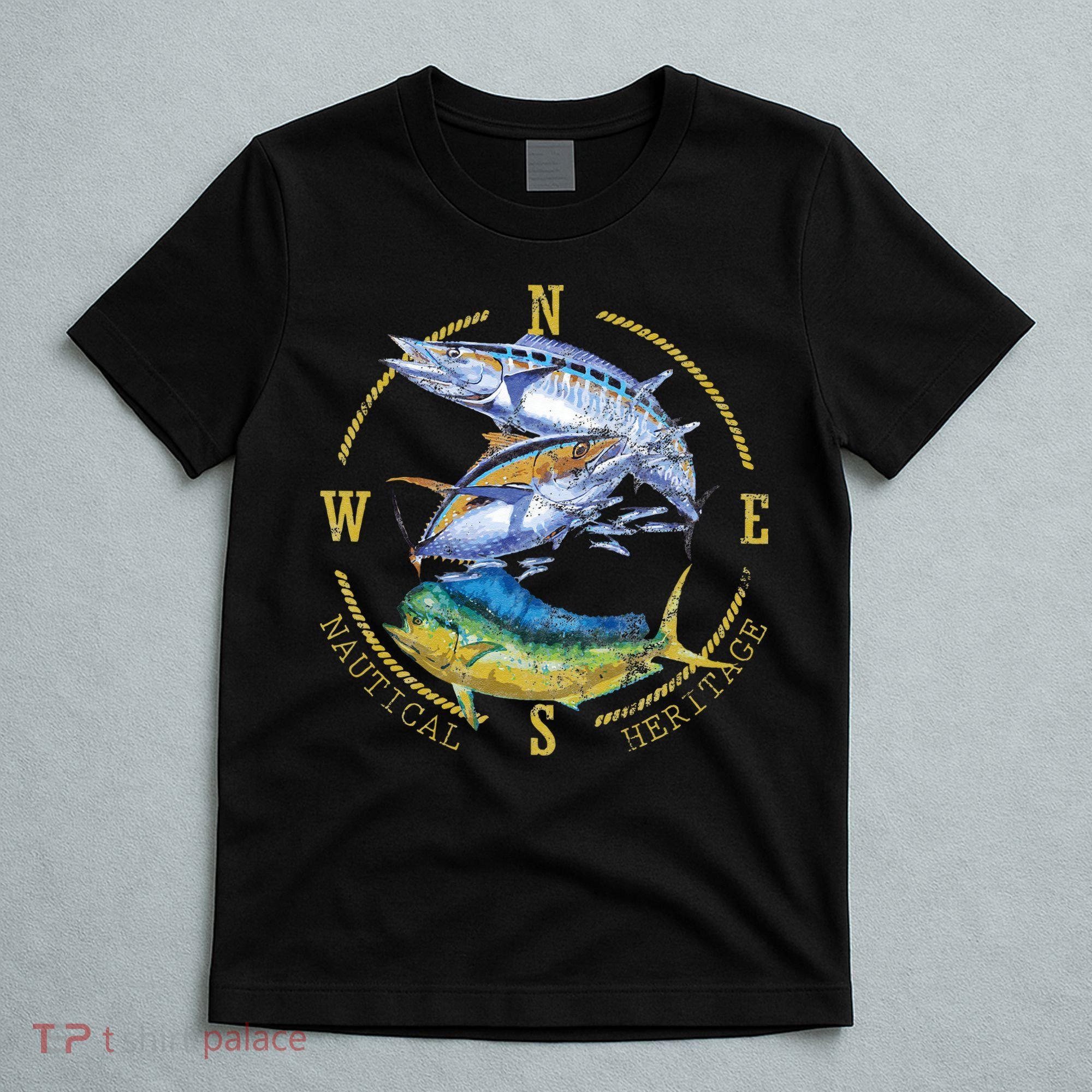 Fish Mahi Mahi Tuna Kingfish Nautical Heritage Fishing Gift T-Shirt