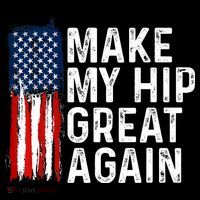 Funny Make My Hip Great Again Broken Hip Surgery Recovery USA-Made Doggie Bandana thumb 2