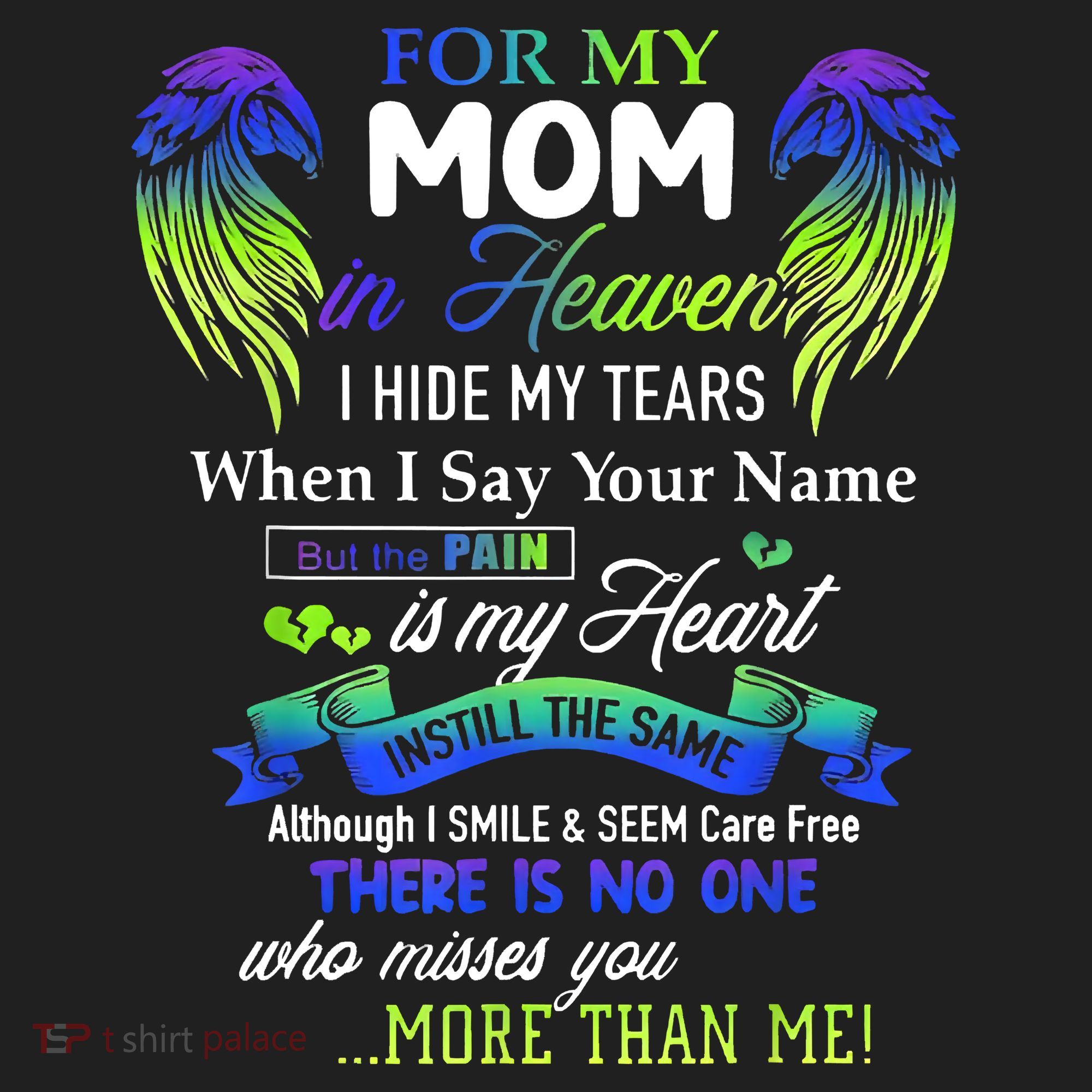 For My Mom In Heaven I Hide My Tears When I Say Your Name Golf Towel