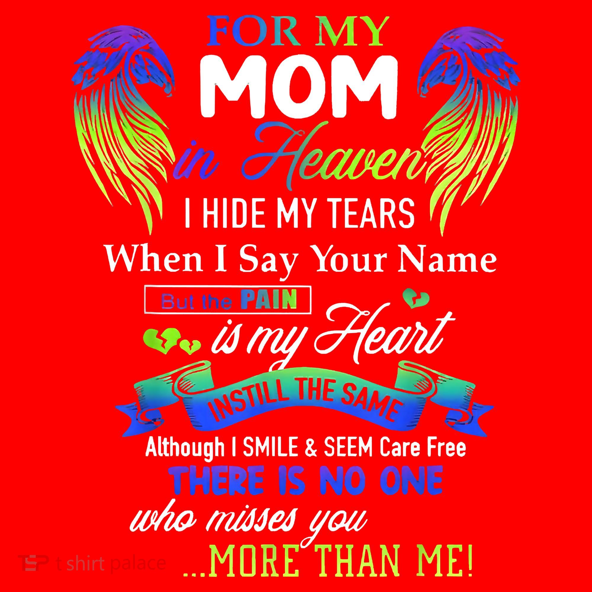 For My Mom In Heaven I Hide My Tears When I Say Your Name Santa Hat