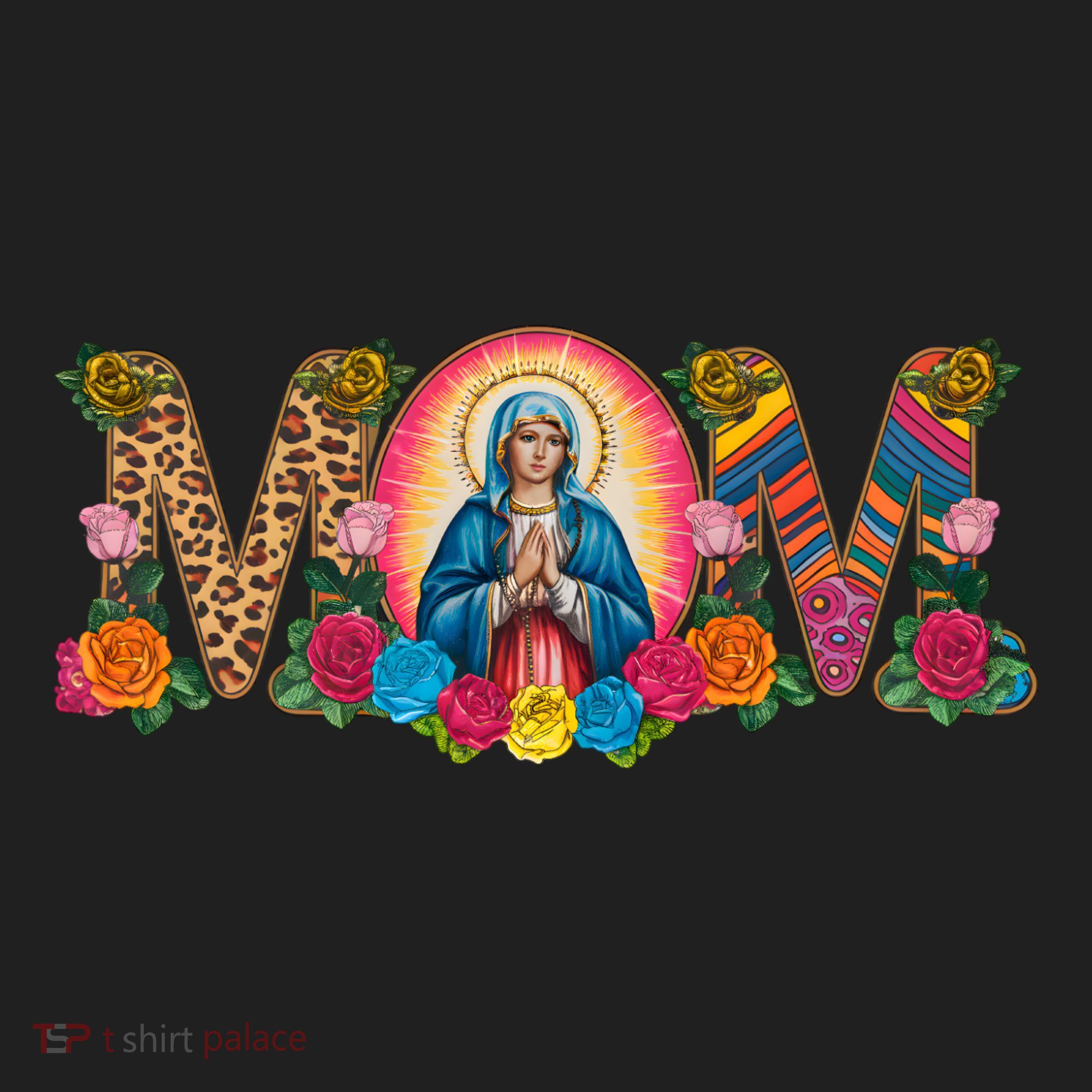 Floral Mom Mother Mary Leopard Rainbow Pattern Women's Sweatshirt