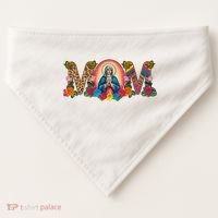 Floral Mom Mother Mary Leopard Rainbow Pattern USA-Made Doggie Bandana thumb 0
