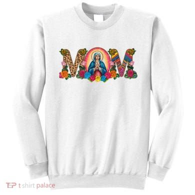Floral Mom Mother Mary Leopard Rainbow Pattern Sweatshirt
