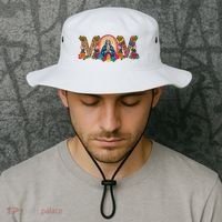 Floral Mom Mother Mary Leopard Rainbow Pattern Bucket Hat thumb 2