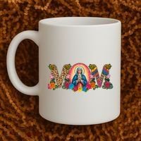 Floral Mom Mother Mary Leopard Rainbow Pattern Coffee Mug thumb 2