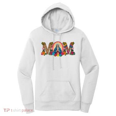 Floral Mom Mother Mary Leopard Rainbow Pattern Women's Hoodie