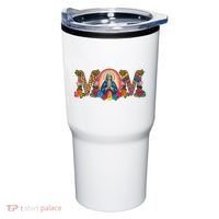Floral Mom Mother Mary Leopard Rainbow Pattern Tumbler thumb 0