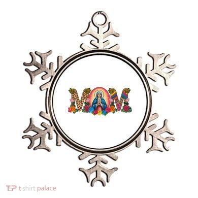 Floral Mom Mother Mary Leopard Rainbow Pattern Ornament
