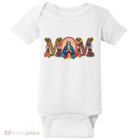 Floral Mom Mother Mary Leopard Rainbow Pattern Baby Bodysuit thumb 0