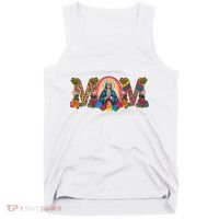 Floral Mom Mother Mary Leopard Rainbow Pattern Tank Top thumb 0