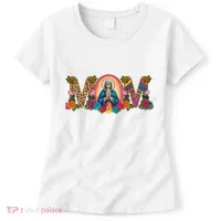 Floral Mom Mother Mary Leopard Rainbow Pattern Women's T-Shirt thumb 0