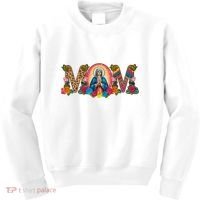 Floral Mom Mother Mary Leopard Rainbow Pattern Kids Sweatshirt thumb 0
