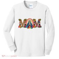 Floral Mom Mother Mary Leopard Rainbow Pattern Kids Long Sleeve Shirt thumb 0