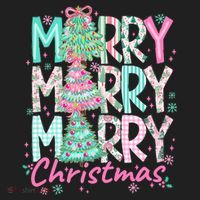 Floral Merry Merry Merry Christmas Holiday Festive Women's Sweatshirt thumb 2