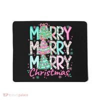 Floral Merry Merry Merry Christmas Holiday Festive Mousepad thumb 0