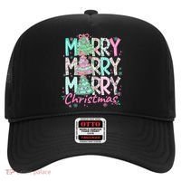 Floral Merry Merry Merry Christmas Holiday Festive Hat thumb 0