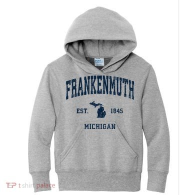 Frankenmuth Michigan Mi Vintage Athletic Kids Hoodie
