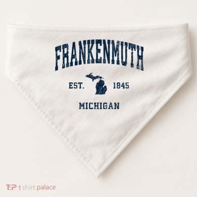 Frankenmuth Michigan Mi Vintage Athletic USA-Made Doggie Bandana