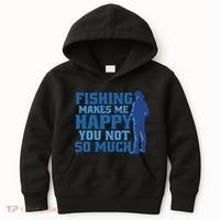 Fishing Makes Me Happy Funny Kids Hoodie thumb 0