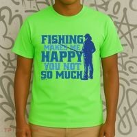 Fishing Makes Me Happy Funny T-Shirt thumb 3