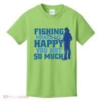 Fishing Makes Me Happy Funny Kids T-Shirt thumb 0