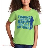 Fishing Makes Me Happy Funny Kids T-Shirt thumb 2