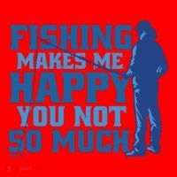 Fishing Makes Me Happy Funny Santa Hat thumb 1