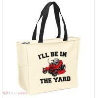 Funny Mower Mowing Yard Landscaping ILl Be In The Yard Tote Bag thumb 2