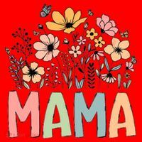Floral Mama Mothers Day Wildflowers Santa Hat thumb 1