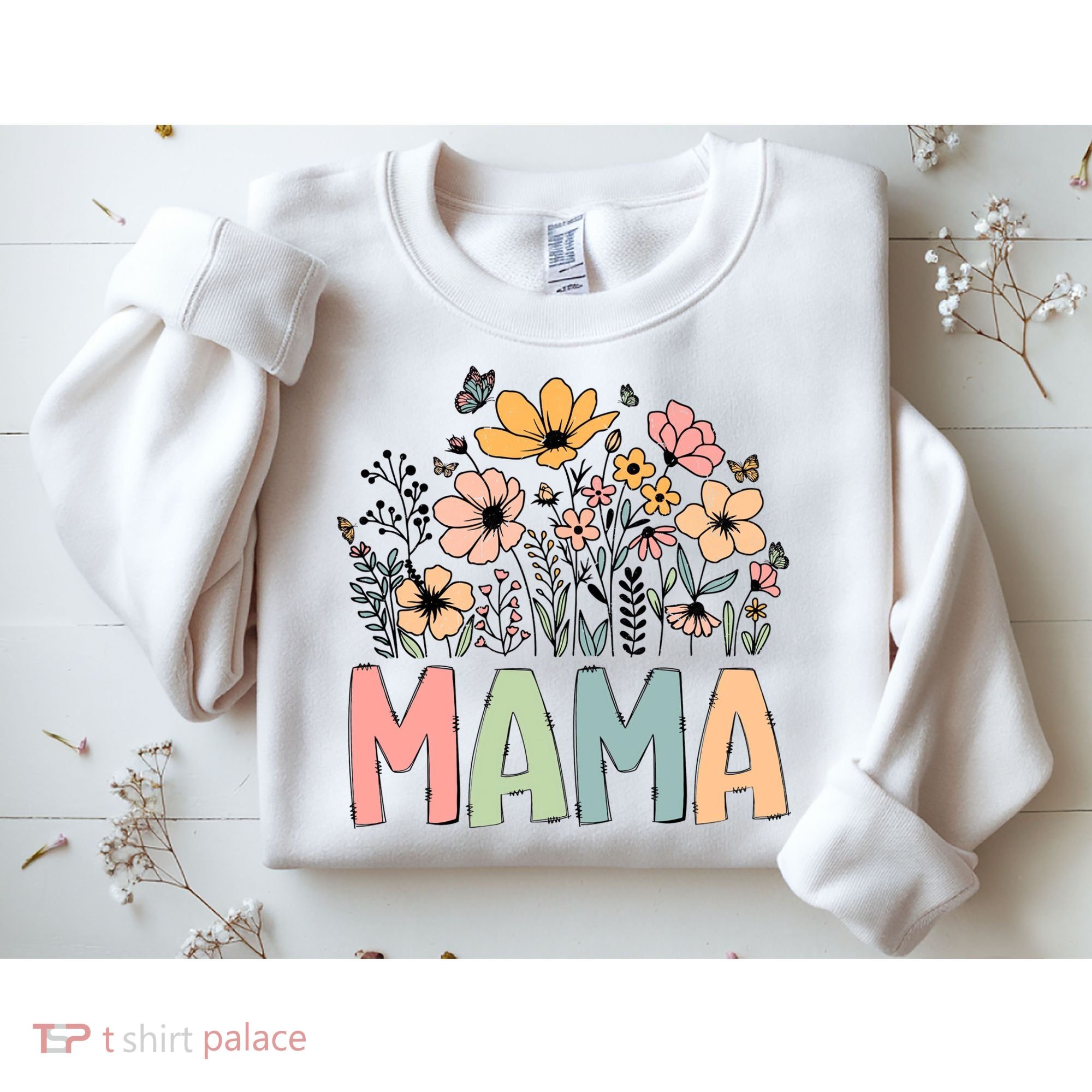 Floral Mama Mothers Day Wildflowers Sweatshirt