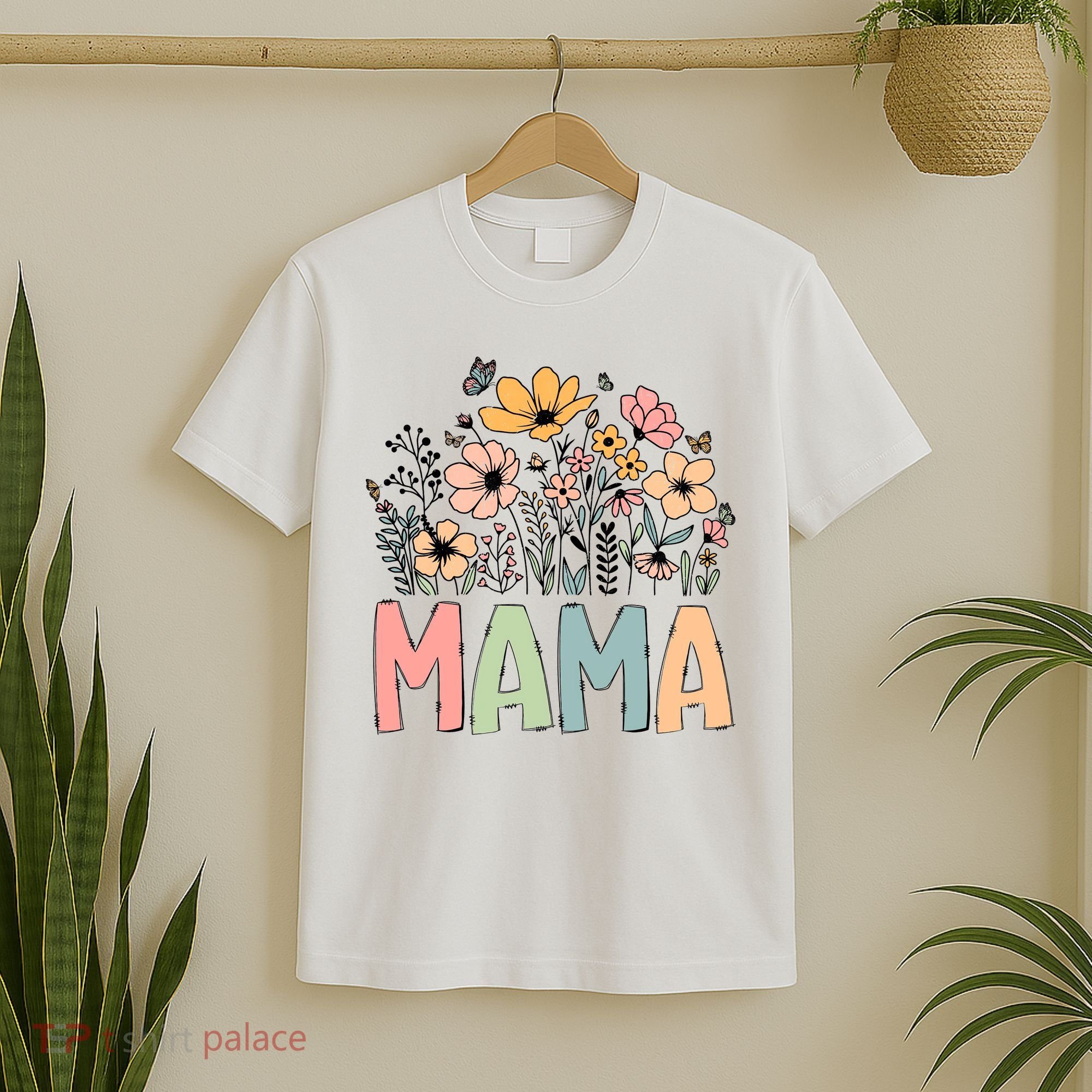 Floral Mama Mothers Day Wildflowers T-Shirt