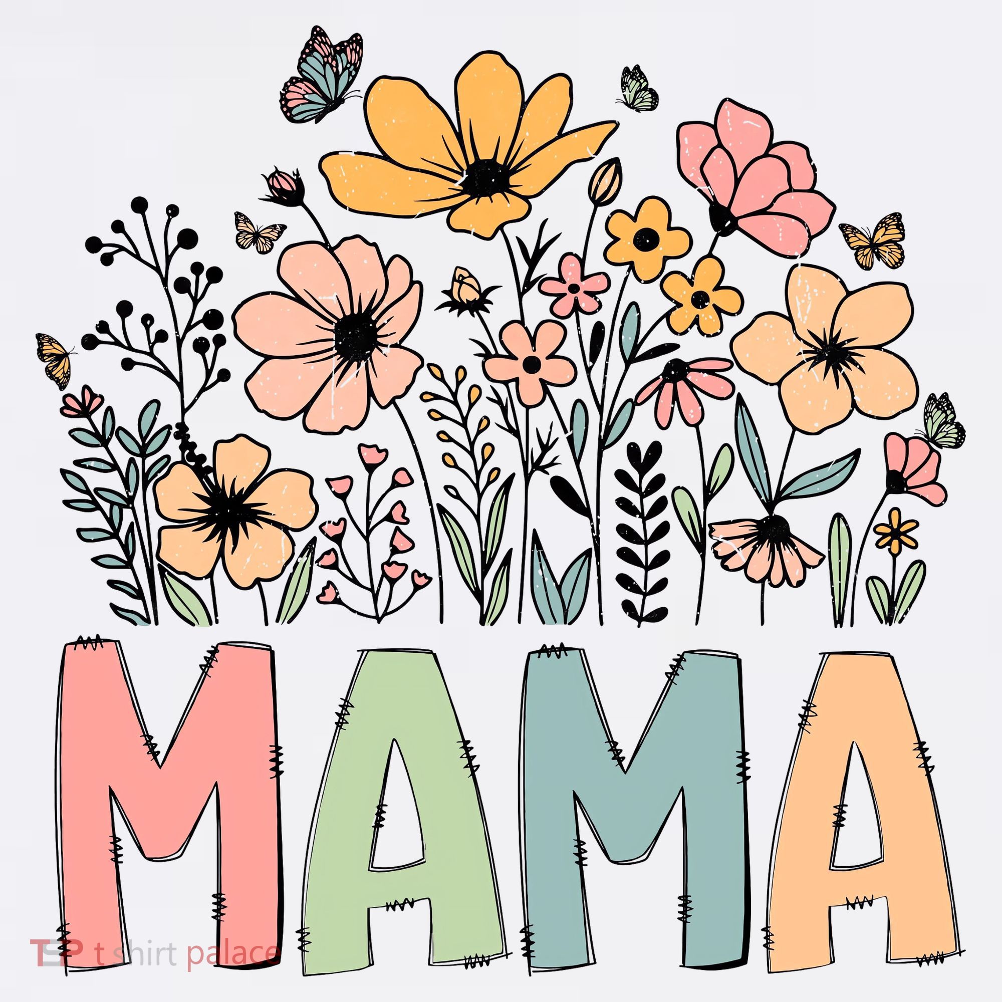Floral Mama Mothers Day Wildflowers Women's Hoodie