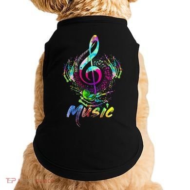 Funny Musical Note Gift Funky Colorful Music Treble Clef Gift Doggie Tank