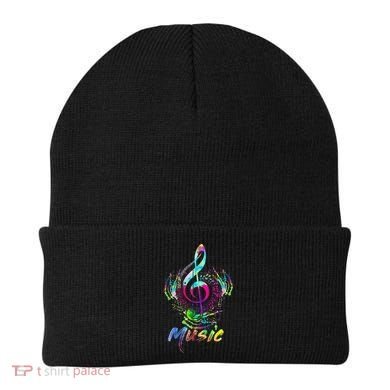 Funny Musical Note Gift Funky Colorful Music Treble Clef Gift Beanie