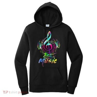 Funny Musical Note Gift Funky Colorful Music Treble Clef Gift Women's Hoodie