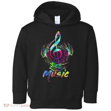 Funny Musical Note Gift Funky Colorful Music Treble Clef Gift Toddler Hoodie