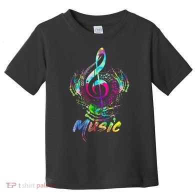 Funny Musical Note Gift Funky Colorful Music Treble Clef Gift Toddler T-Shirt