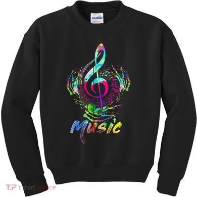 Funny Musical Note Gift Funky Colorful Music Treble Clef Gift Kids Sweatshirt