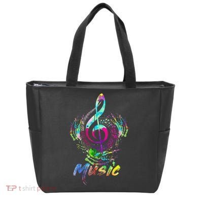 Funny Musical Note Gift Funky Colorful Music Treble Clef Gift Tote Bag