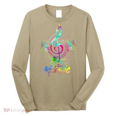 Funny Musical Note Gift Funky Colorful Music Treble Clef Gift Long Sleeve Shirt
