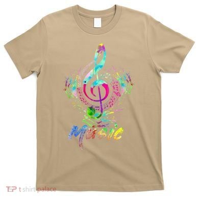 Funny Musical Note Gift Funky Colorful Music Treble Clef Gift T-Shirt