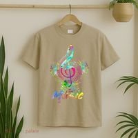 Funny Musical Note Gift Funky Colorful Music Treble Clef Gift T-Shirt thumb 2