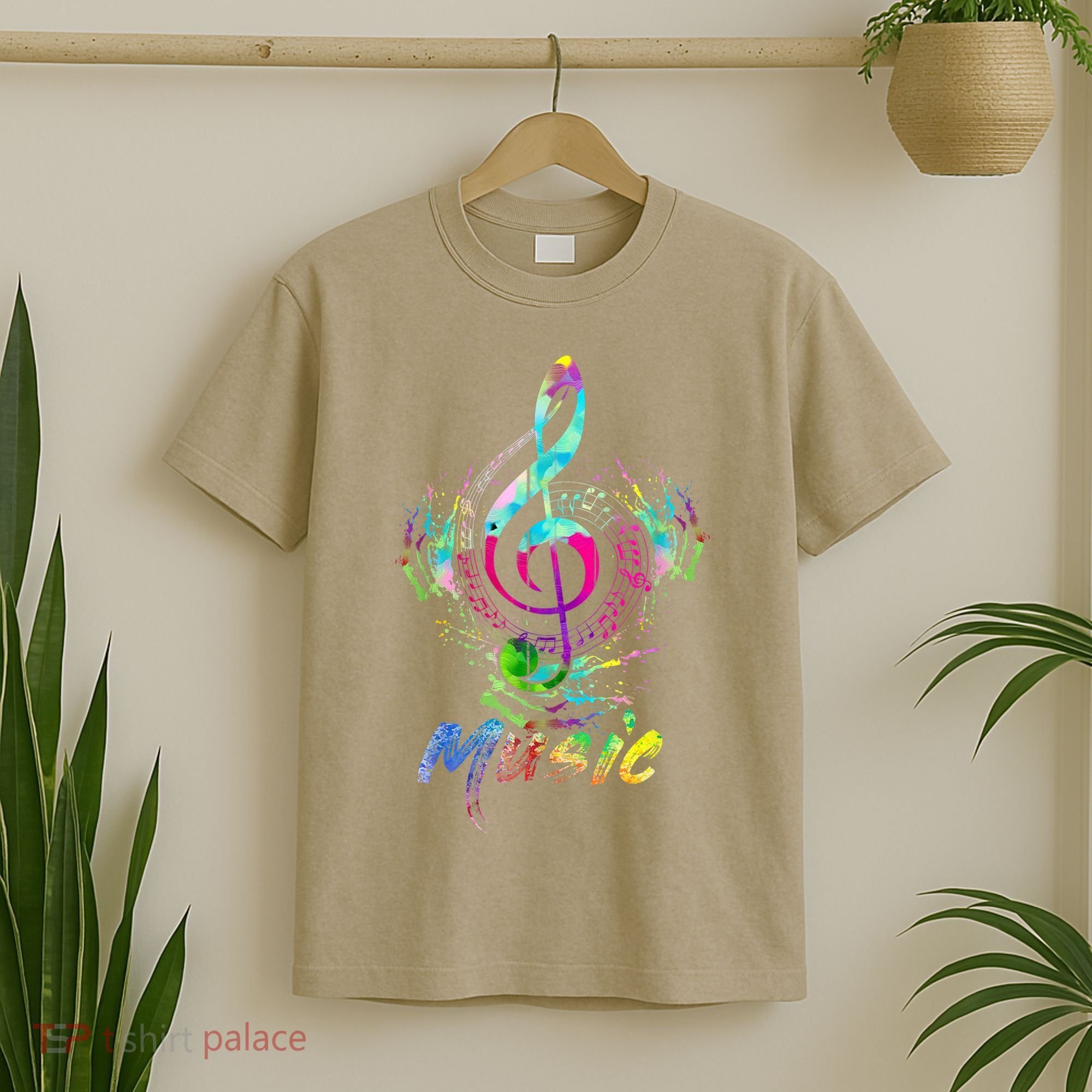Funny Musical Note Gift Funky Colorful Music Treble Clef Gift T-Shirt