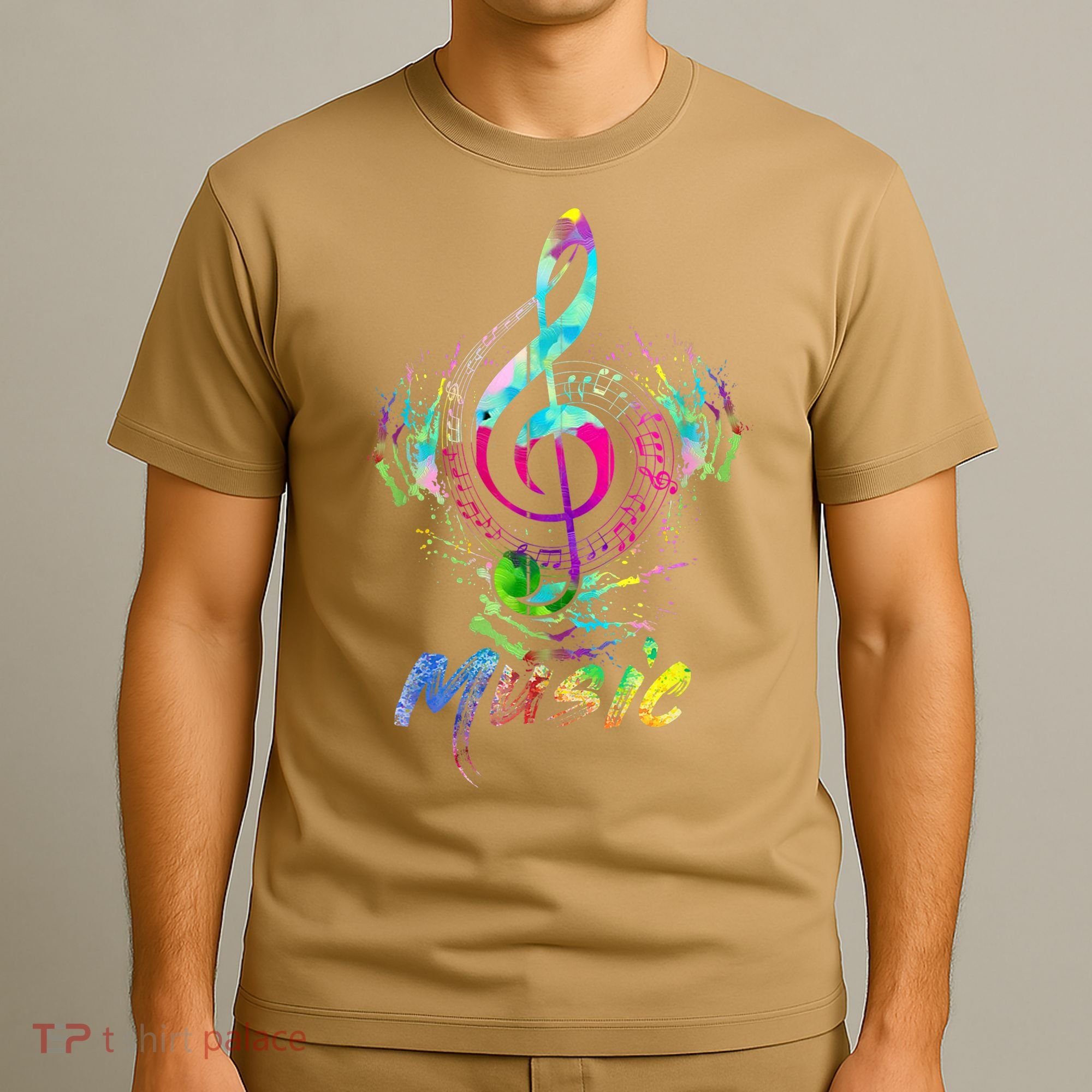 Funny Musical Note Gift Funky Colorful Music Treble Clef Gift T-Shirt