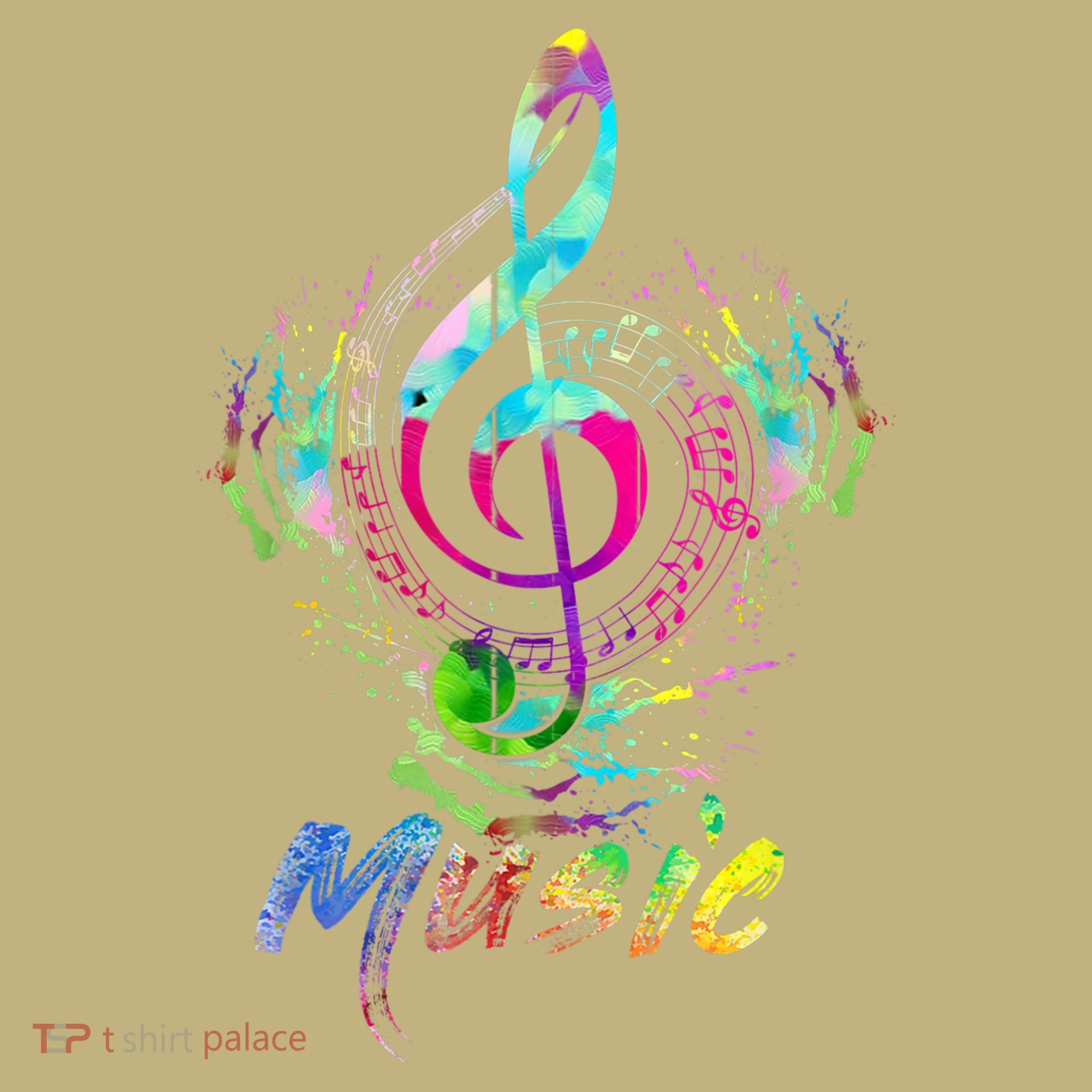 Funny Musical Note Gift Funky Colorful Music Treble Clef Gift T-Shirt