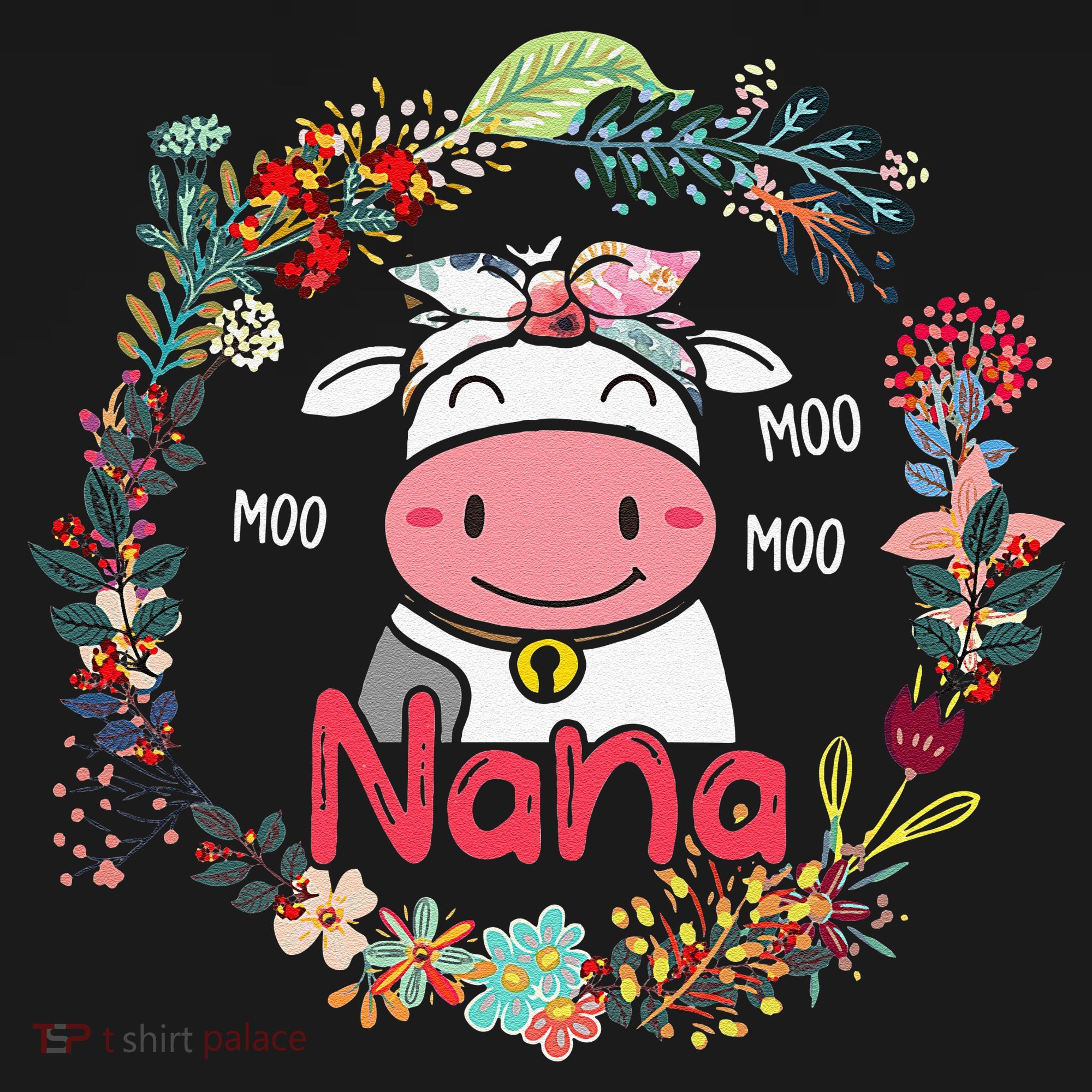 Funny Moo Nana Cute Cow Bow Tie Flowers Happy Mother's Day Visor
